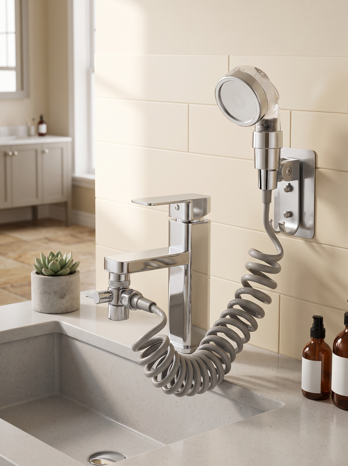 SprayEase Sink Sprayer Attachment – Handheld Hose for Hair & Pet Washing