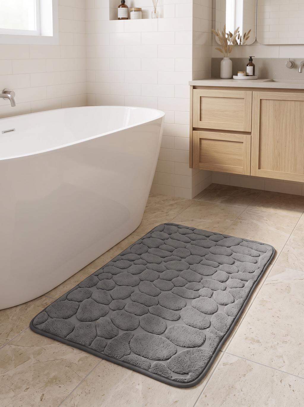 SoftStone Non-Slip Memory Foam Bath Mat