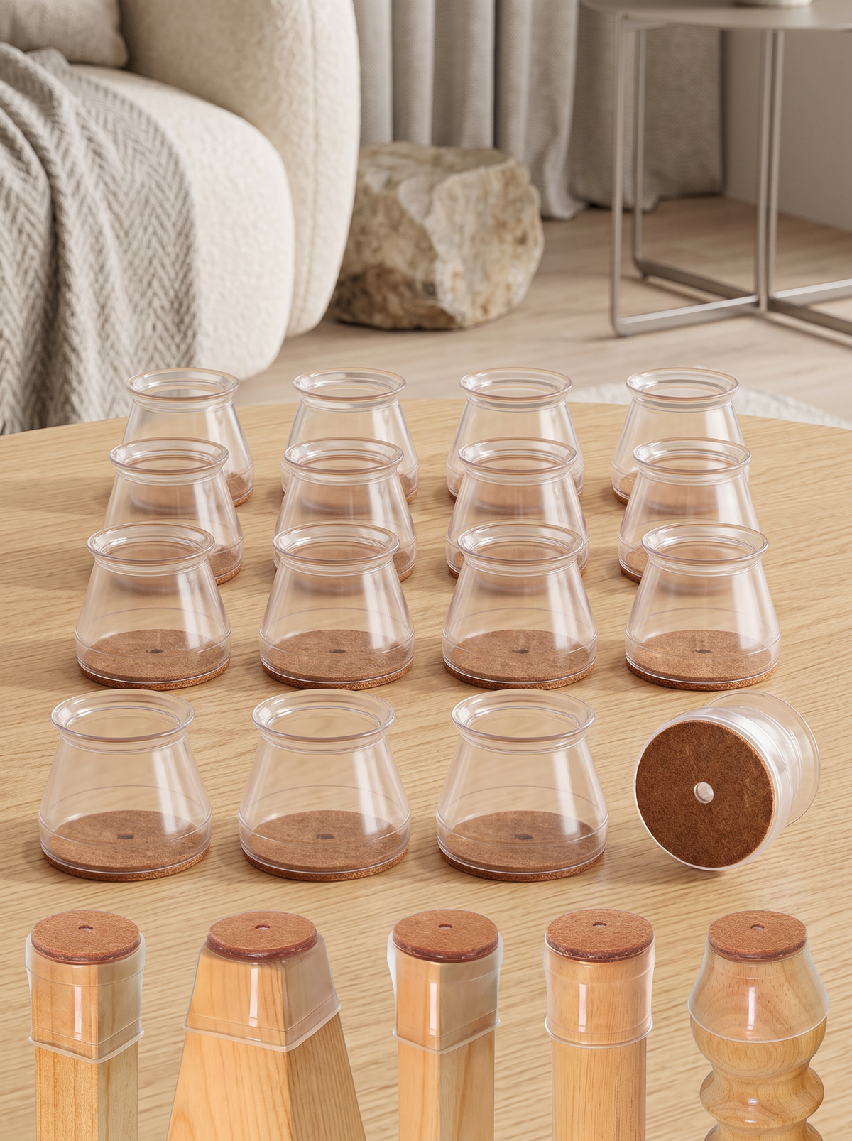 SilentGlide Silicone Leg Caps – Scratch-Proof & Quiet (16-Pack)