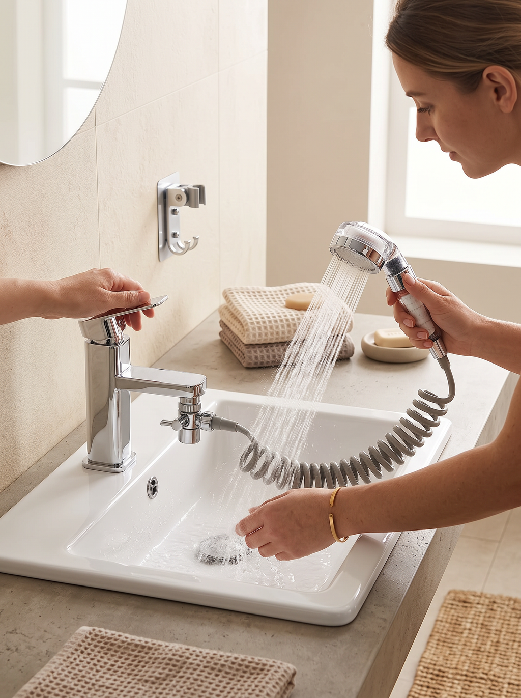 SprayEase Sink Sprayer Attachment – Handheld Hose for Hair & Pet Washing