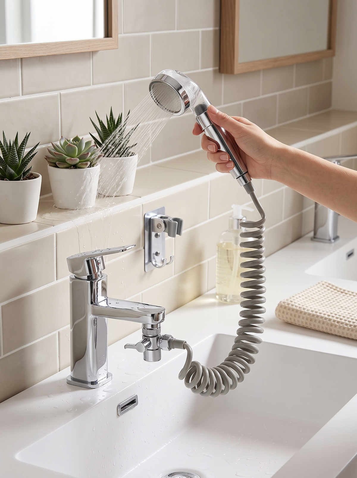 SprayEase Sink Sprayer Attachment – Handheld Hose for Hair & Pet Washing