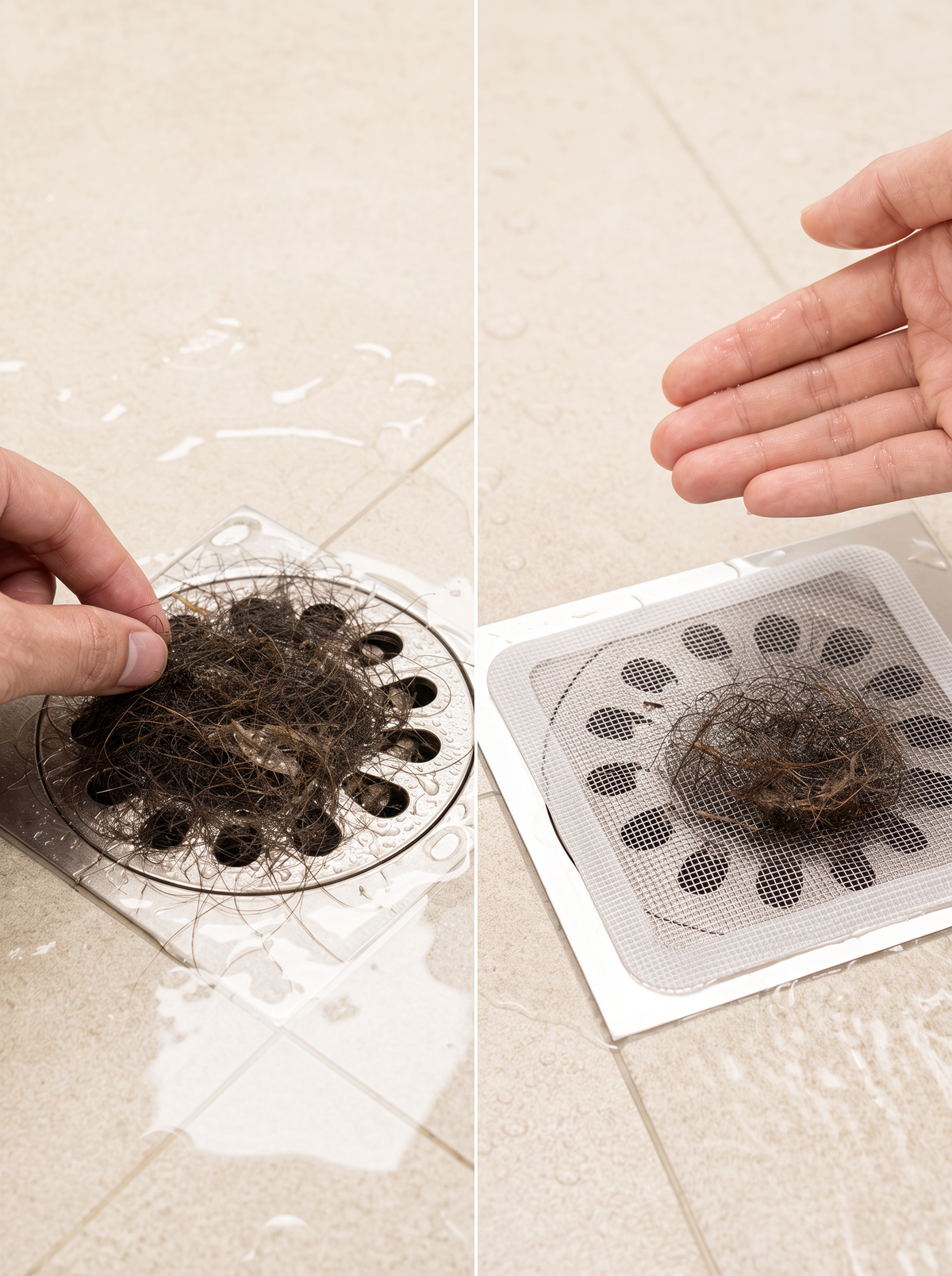 HairTrap 50-Pack Disposable Hair Catcher – Shower Drain Mesh Strainer