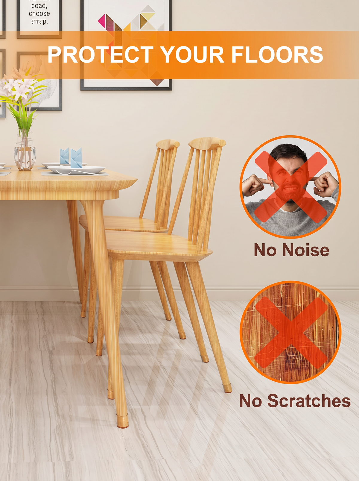 SilentGlide Silicone Leg Caps – Scratch-Proof & Quiet (16-Pack)