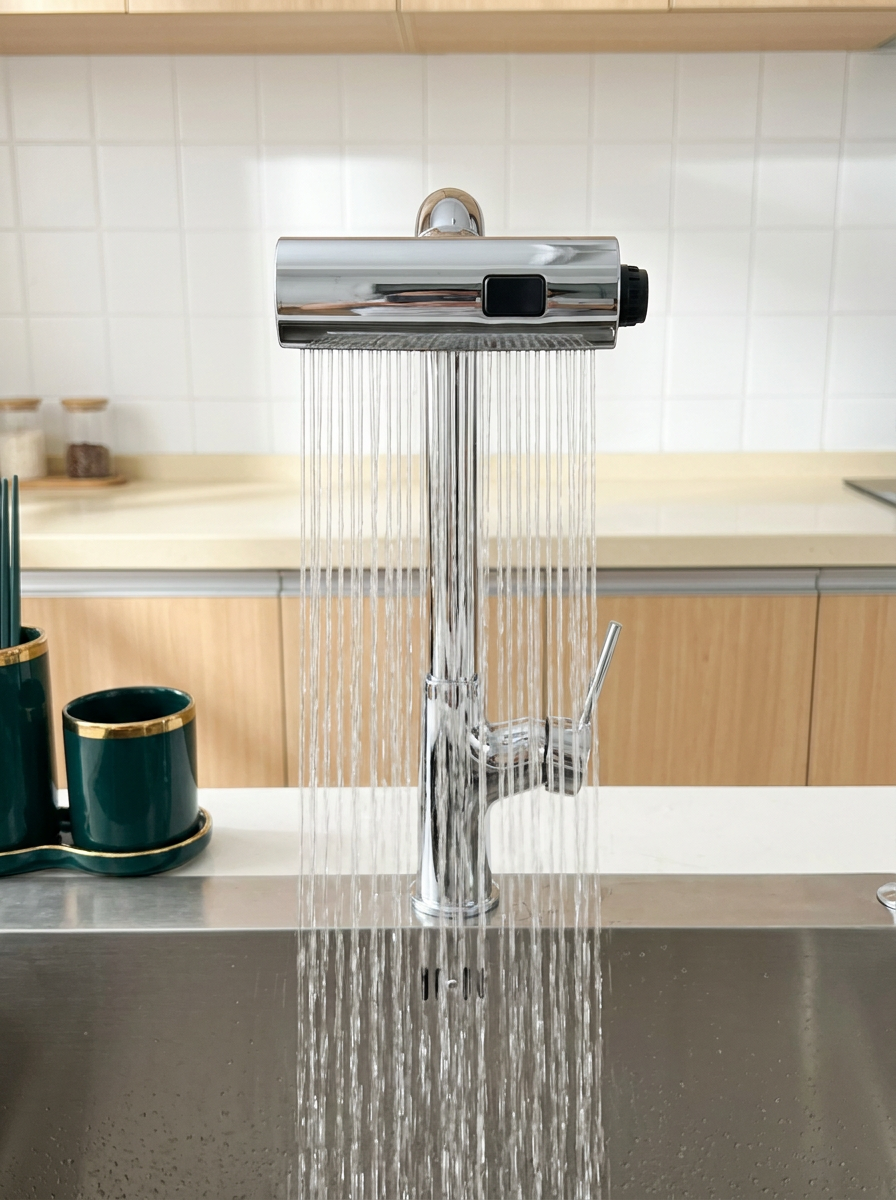 AquaFall 3-in-1 Waterfall Faucet Sprayer Adaptor
