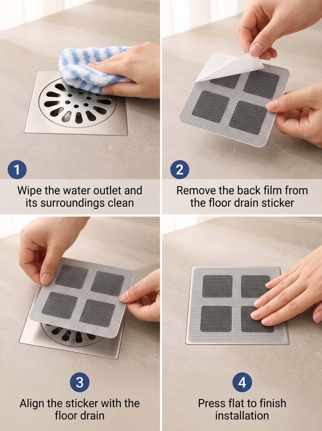 HairTrap 50-Pack Disposable Hair Catcher – Shower Drain Mesh Strainer