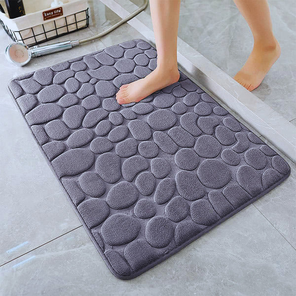 Cobblestone Memory Foam Bath Mat – Non-Slip Bathroom Rug