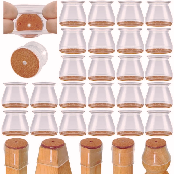 16pcs Silicone Chair Leg Floor Protectors – Noise Reducing & Scratch Proof